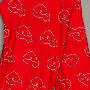 Lularoe red cat heart leggings one size